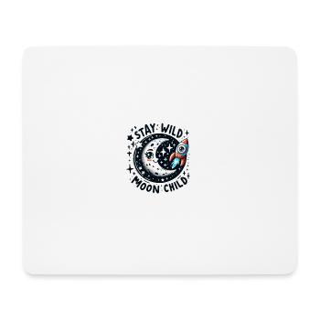 Restez Wild Moon Enfant - Tapis de souris (format paysage) - blanc - Devant