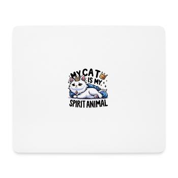 My cat is my spirit Animal - Mousepad (Querformat) - Weiß - Vorne