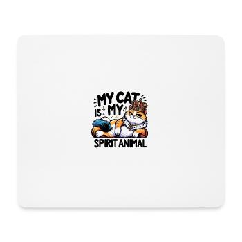 My cat is my spirit Animal - Mousepad (Querformat) - Weiß - Vorne