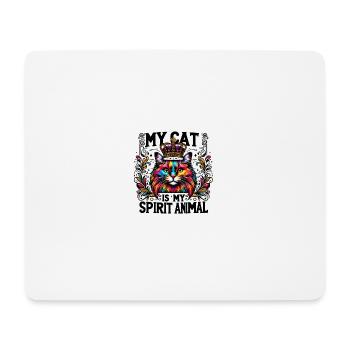 Mon chat est mon animal spirituel - Tapis de souris (format paysage) - blanc - Devant
