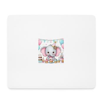 Elefant - Mousepad (Querformat) - Weiß - Vorne
