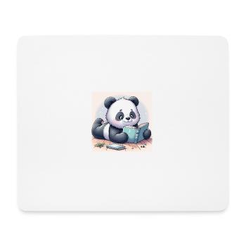 Panda Buch - Mousepad (Querformat) - Weiß - Vorne