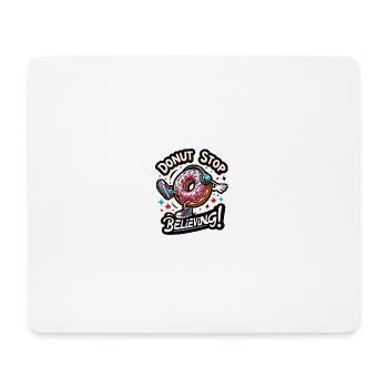 Donut arrête de croire - Tapis de souris (format paysage) - blanc - Devant