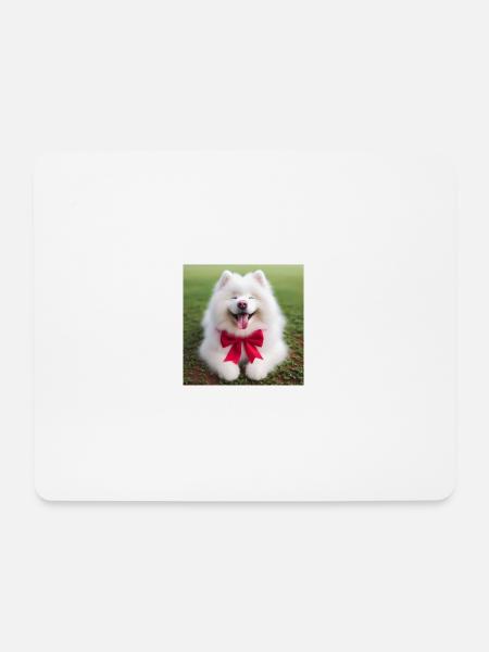 Samojede Welpe - Mousepad (Querformat) - Weiß