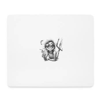 Kitegirl 101 Bleistiftzeichnung - Mousepad (Querformat) - Weiß - Vorne