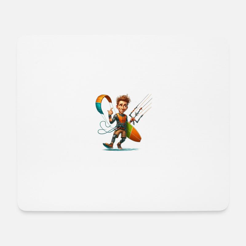 Kitesurfer 102a - Mousepad (Querformat) - Weiß