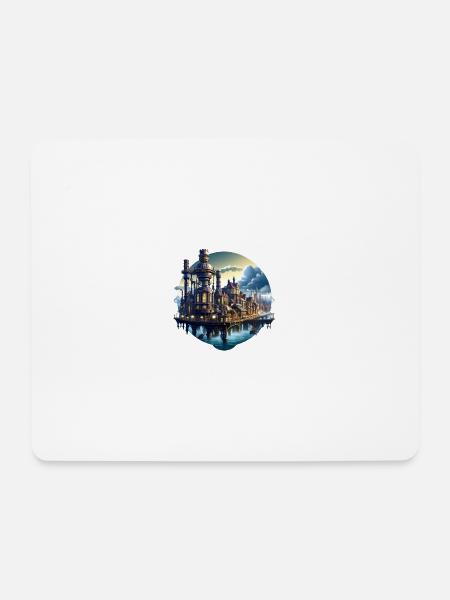 Steampunk City - Mousepad (Querformat) - Weiß