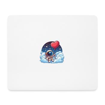 Astronaute ballon coeur - Tapis de souris (format paysage) - blanc - Devant