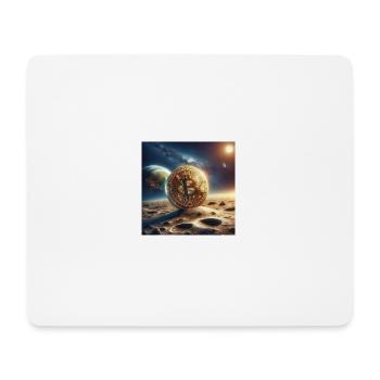Bitcoin moon - Mousepad (Querformat) - Weiß - Vorne