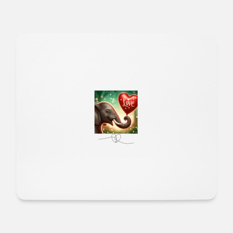 Elefant Love - Mousepad (Querformat) - Weiß