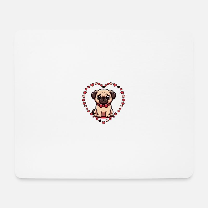 Pug Valentine's Day - Mouse Pad (horizontal) - white