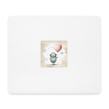 Niedliches Schaf-Clipart mit Herzballon - Mousepad (Querformat) - Weiß - Vorne
