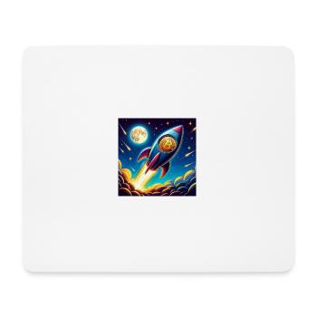 Bitcoin Moon rocket 1 - Mousepad (Querformat) - Weiß - Vorne