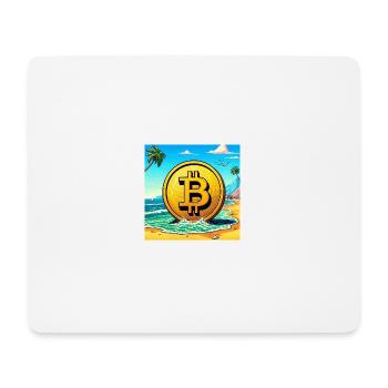 Bitcoin am Strand. - Mousepad (Querformat) - Weiß - Vorne