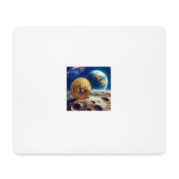 Bitcoin to the moon! - Mousepad (Querformat) - Weiß - Vorne
