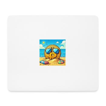 Bitcoin sonnt sich. - Mousepad (Querformat) - Weiß - Vorne