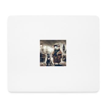 🎩 Das Detektiv-Schaf und Katzen-Watson 3 - Mousepad (Querformat) - Weiß - Vorne
