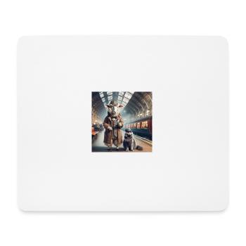 Detektiv-Schaf und Katzen-Watson🐑🔍 - Mousepad (Querformat) - Weiß - Vorne