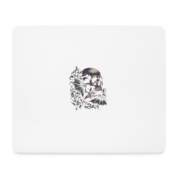 Skull and Bat - Mouse Pad (horizontal) - white - Front