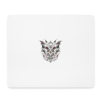 Cathedral Night: Skull and Bat - Mouse Pad (horizontal) - white - Front