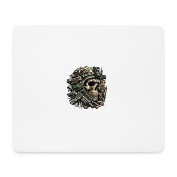 Eagle's Vigilance: Tactical Skull - Mouse Pad (horizontal) - white - Front