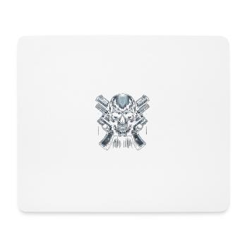 Bulletproof Resilience: Skull with Handguns - Mouse Pad (horizontal) - white - Front