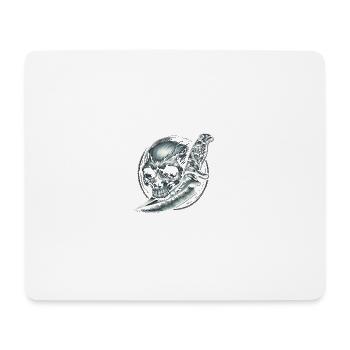 Ewiger Verteidiger: Totenkopf mit graviertem Messer - Mousepad (Querformat) - Weiß - Vorne