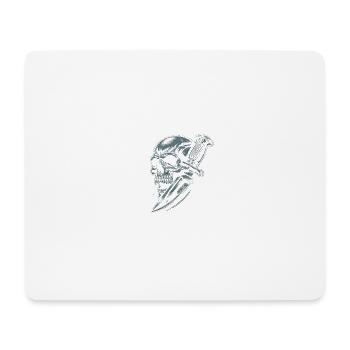 Schattenstoß: Schädel vom Dolch durchbohrt - Mousepad (Querformat) - Weiß - Vorne
