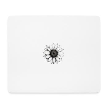 Sonnenblume | Retro | minimalistisch - Mousepad (Querformat) - Weiß - Vorne