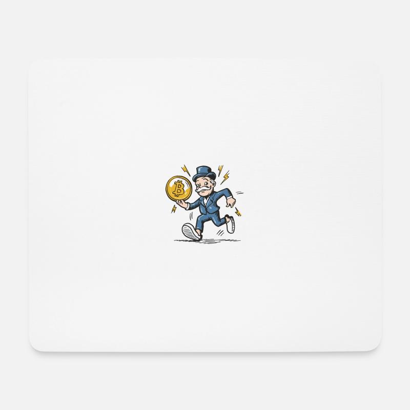Mono poly Man holding Bitcoin - Mouse Pad (horizontal) - white