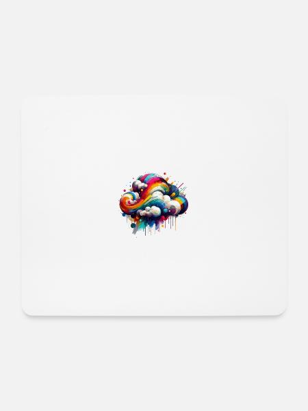 Bunte farbenfrohe Wolke - Mousepad (Querformat) - Weiß