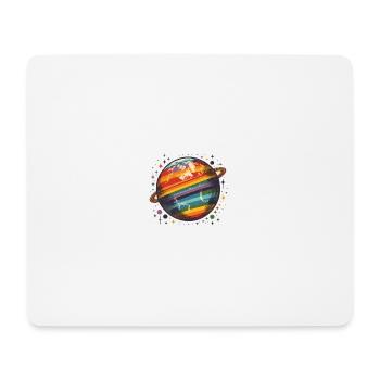 Planet der Vielfalt vintage - Mousepad (Querformat) - Weiß - Vorne