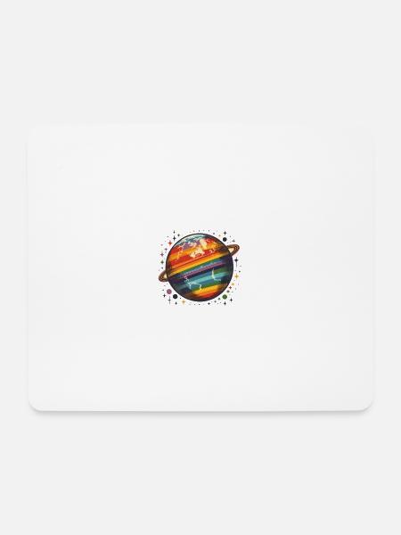 Planet der Vielfalt vintage - Mousepad (Querformat) - Weiß