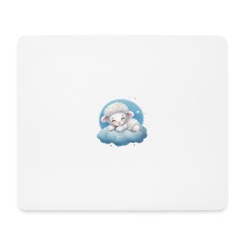 Mignon mouton endormi pour bébés et enfants - Tapis de souris (format paysage) - blanc - Devant