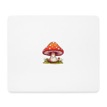 Süßer lächelnder Pilz für Babys und Kinder - Mousepad (Querformat) - Weiß - Vorne