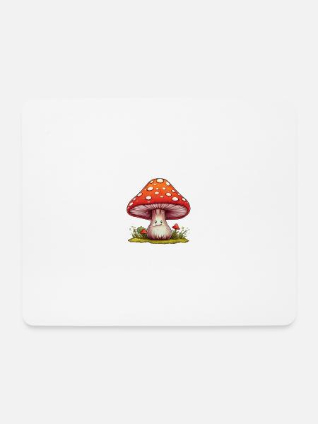 Süßer lächelnder Pilz für Babys und Kinder - Mousepad (Querformat) - Weiß