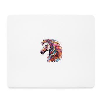 Tolles Pferd in vielen bunten Regenbogenfarben - Mousepad (Querformat) - Weiß - Vorne