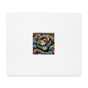 Bunte Schlange Comic Style - Mousepad (Querformat) - Weiß - Vorne