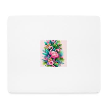 Tropische Flamingo-Oase - Mousepad (Querformat) - Weiß - Vorne
