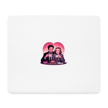 Romantisches Mittagessen und Kaffee - Mousepad (Querformat) - Weiß - Vorne
