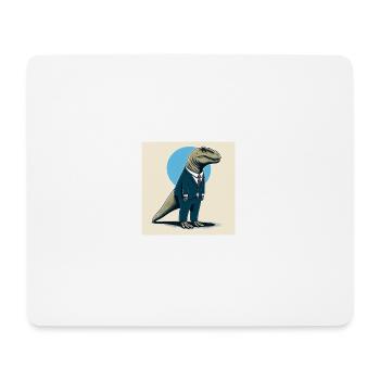 Dino en costume - Tapis de souris (format paysage) - blanc - Devant
