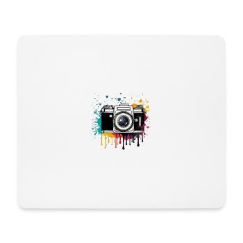 Logo d’appareil photo rétro, motif d’appareil photo rétro, oldschool - Tapis de souris (format paysage) - blanc - Devant
