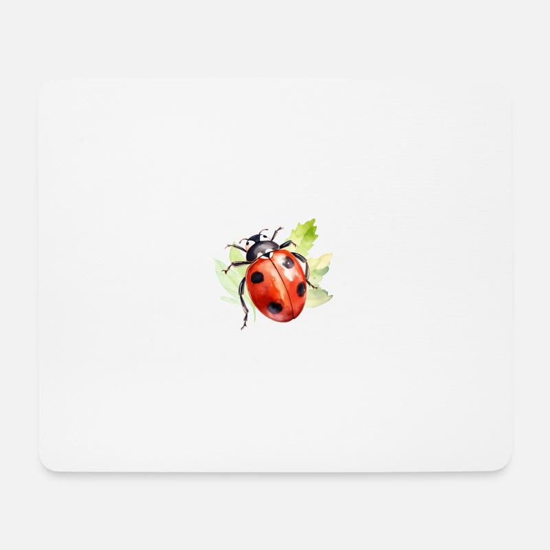 Ladybug Watercolor - Mouse Pad (horizontal) - white