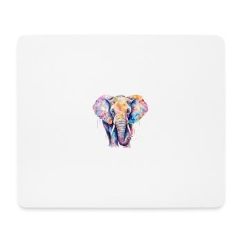 Aquarelle Éléphant - Tapis de souris (format paysage) - blanc - Devant