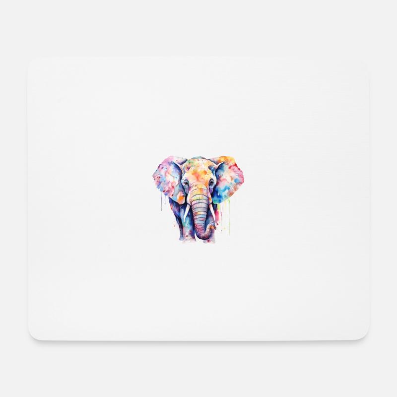 Watercolor Elephant - Mouse Pad (horizontal) - white