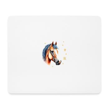 Wild und Frei: Pferdekopf - Mousepad (Querformat) - Weiß - Vorne