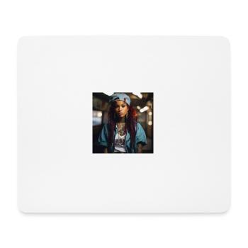 hiphop girl from the 90s - Mousepad (Querformat) - Weiß - Vorne