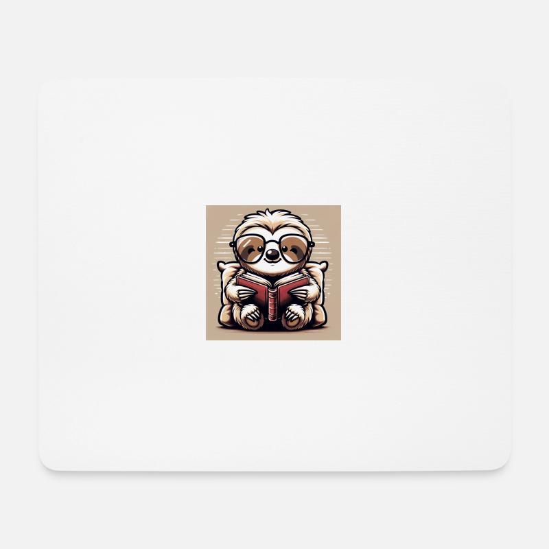 Bücherwurm - Mousepad (Querformat) - Weiß