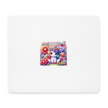 Licorne de dessin animé - Tapis de souris (format paysage) - blanc - Devant