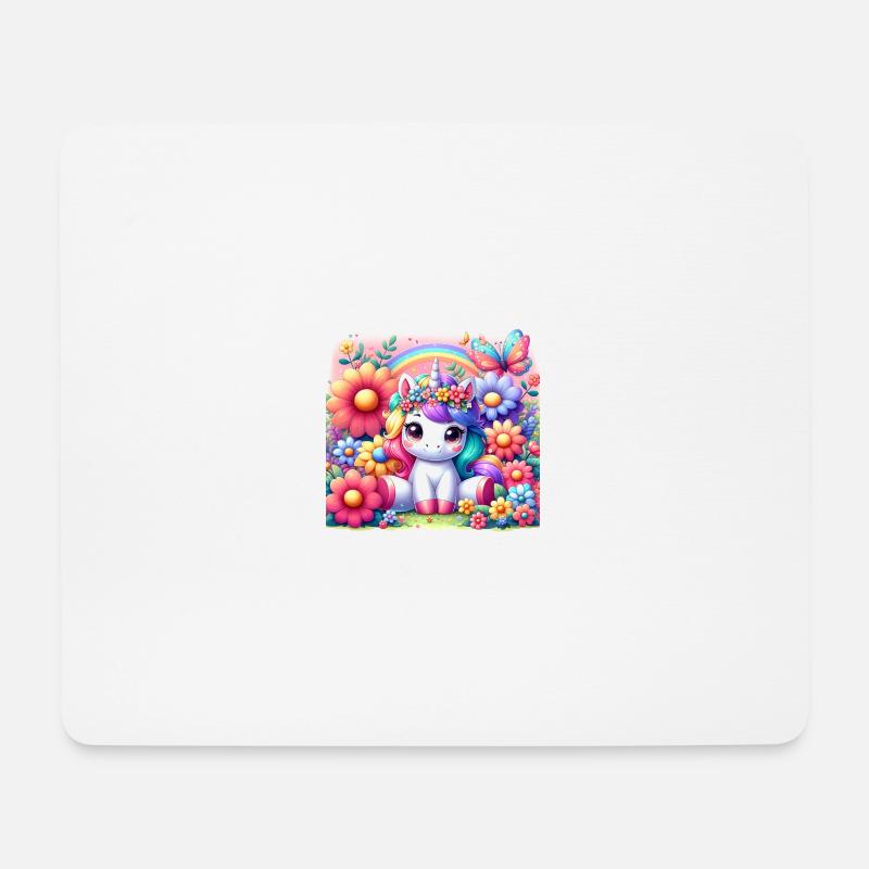 Cartoon Einhorn - Mousepad (Querformat) - Weiß